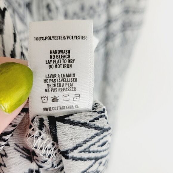 Costa Blanca Sheer Tribal Button Down Tank Top - Picture 8 of 9